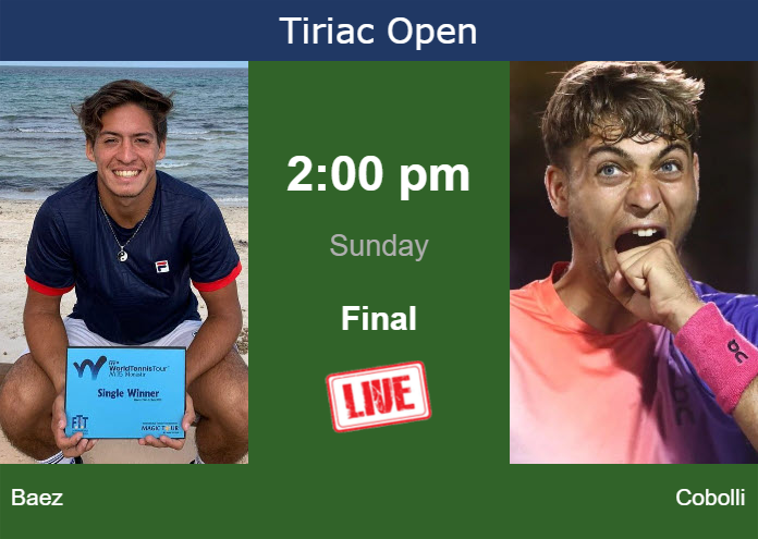 Sunday Live Streaming Sebastian Baez vs Flavio Cobolli