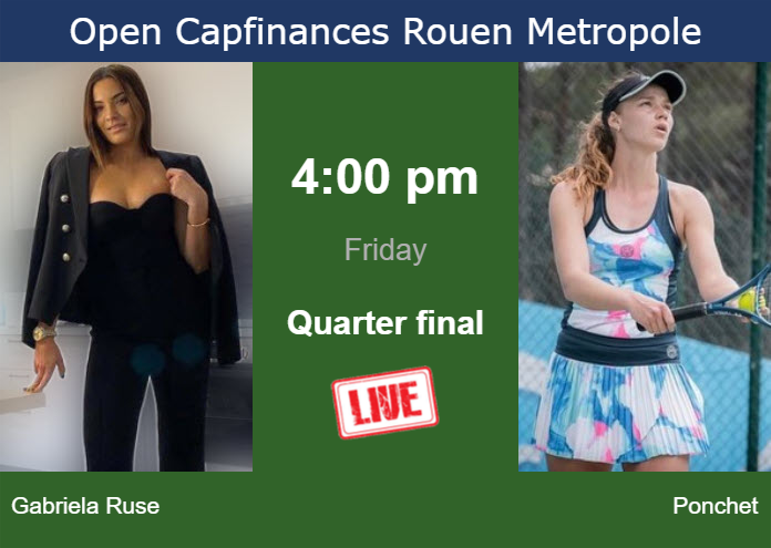 How to watch Gabriela Ruse vs. Ponchet on live streaming in Rouen on Friday