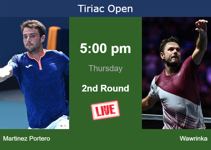 Thursday Live Streaming Pedro Martinez Portero vs Stan Wawrinka