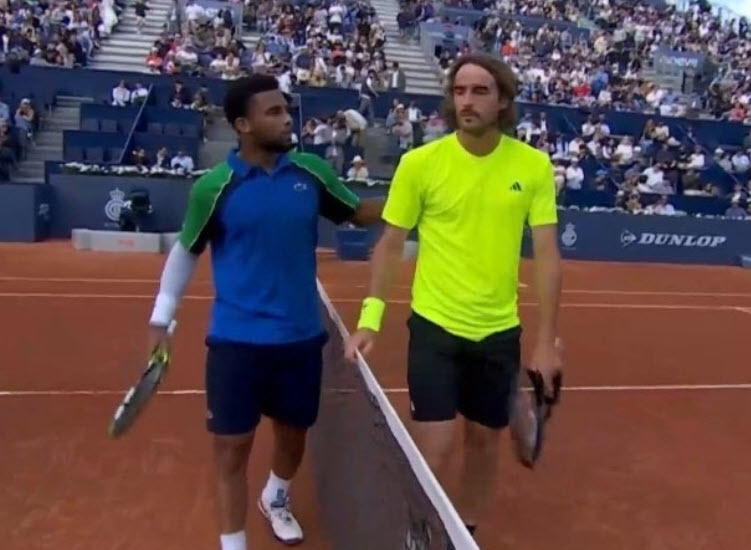 Tsitsipas retires early in Barcelona quarter-final against Fils