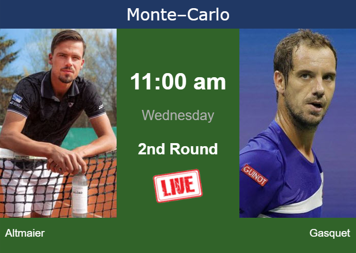 How to watch Altmaier vs. Gasquet on live streaming in Monte-Carlo on Wednesday