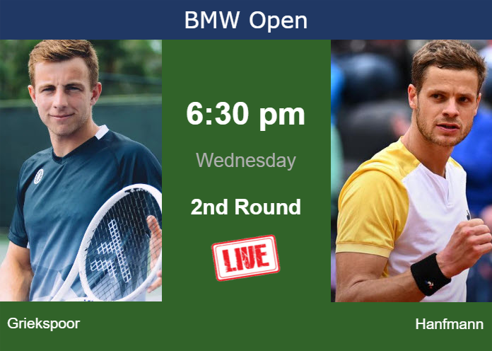 How to watch Griekspoor vs. Hanfmann on live streaming in Munich on Wednesday