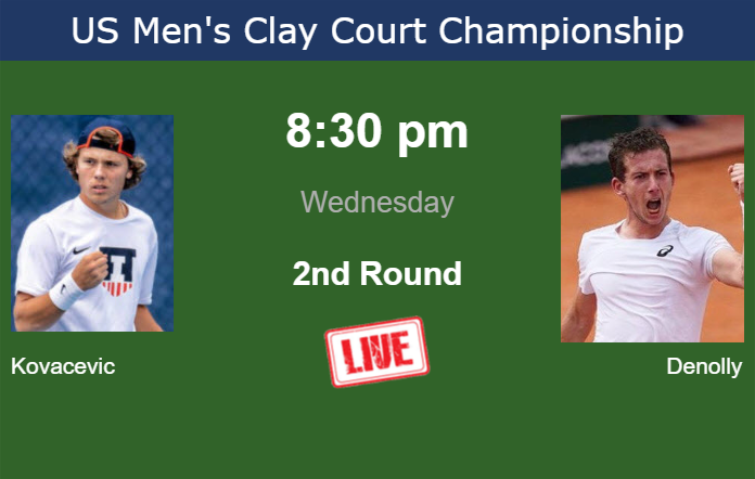How to watch Kovacevic vs. Denolly on live streaming in Houston on Wednesday Wednesday Live Streaming Aleksandar Kovacevic vs Corentin Denolly