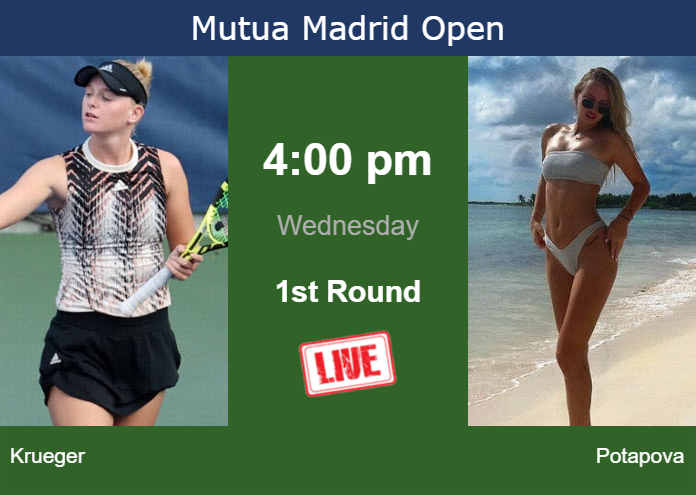 Wednesday Live Streaming Ashlyn Krueger Vs Anastasia Potapova Wednesday Live Streaming Ashlyn Krueger vs Anastasia Potapova