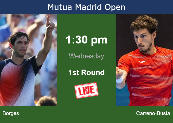 Wednesday Live Streaming Nuno Borges Vs Pablo Carreno Busta Wednesday Live Streaming Nuno Borges vs Pablo Carreno-Busta