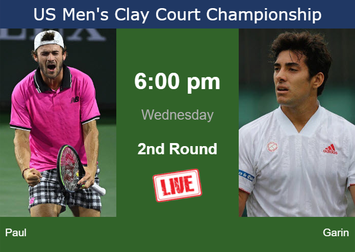 How to watch Paul vs. Garin on live streaming in Houston on Wednesday Wednesday Live Streaming Tommy Paul vs Cristian Garin