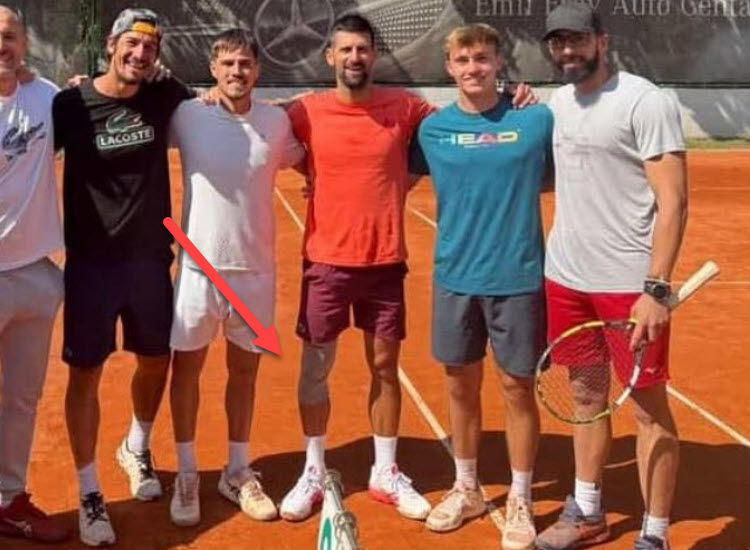 INJURY CONCERNS. Novak Djokovic trains with knee support ahead of next tournament Djokovic