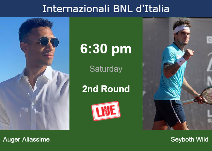 How to watch Auger-Aliassime vs. Seyboth Wild on live streaming in Rome on Saturday