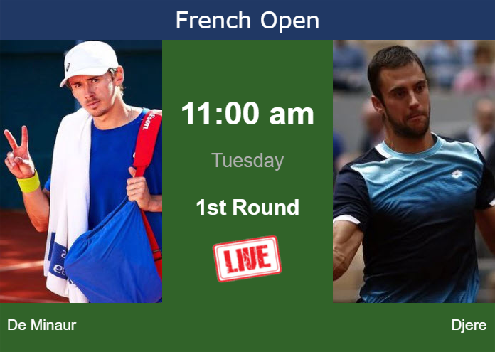 Monday Live Streaming Alex De Minaur vs Laslo Djere