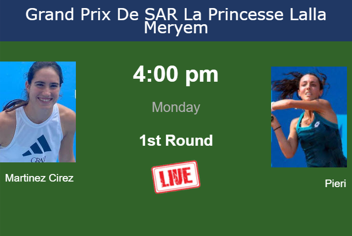Monday Live Streaming Carlota Martinez Cirez vs Tatiana Pieri