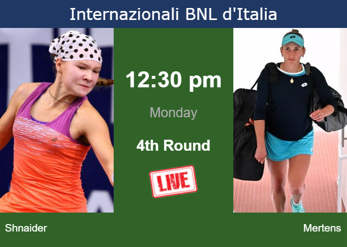 Monday Live Streaming Diana Shnaider vs Elise Mertens
