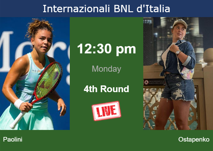 Monday Live Streaming Jasmine Paolini vs Jelena Ostapenko