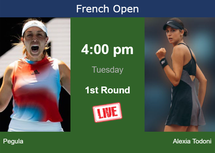 How to watch Pegula vs. Alexia Todoni on live streaming at the French Open on Tuesday