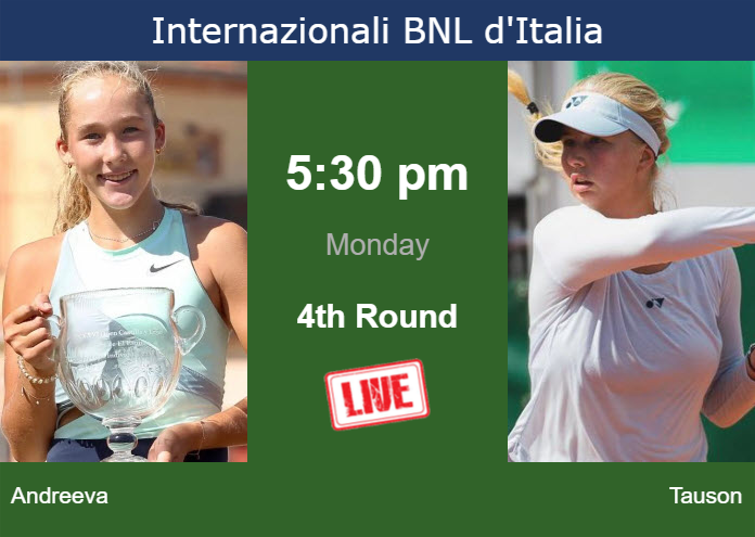 Monday Live Streaming Mirra Andreeva vs Clara Tauson