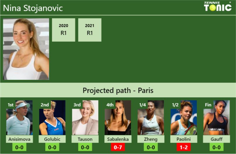 Nina Stojanovic Stats info