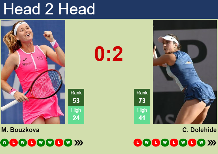 H2H, prediction of Marie Bouzkova vs Caroline Dolehide in Strasbourg with odds, preview, pick | 18th May 2025