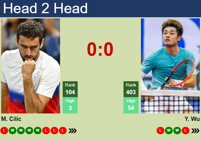 H2H, prediction of Marin Cilic vs Yibing Wu at the French Open with odds, preview, pick | 20th May 2025