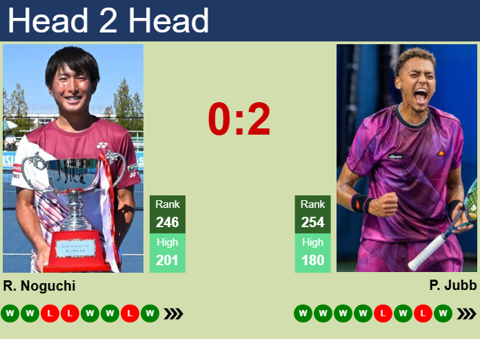 H2H, prediction of Rio Noguchi vs Paul Jubb in Little Rock Challenger with odds, preview, pick | 29th May 2025