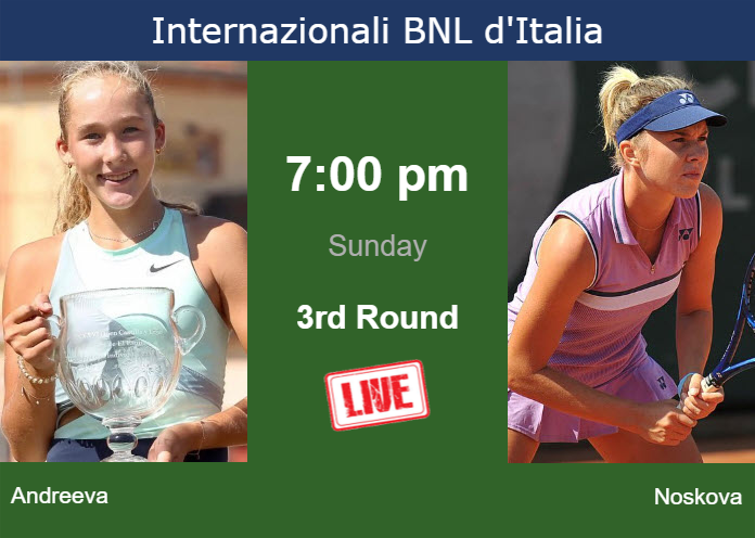 Saturday Live Streaming Mirra Andreeva vs Linda Noskova