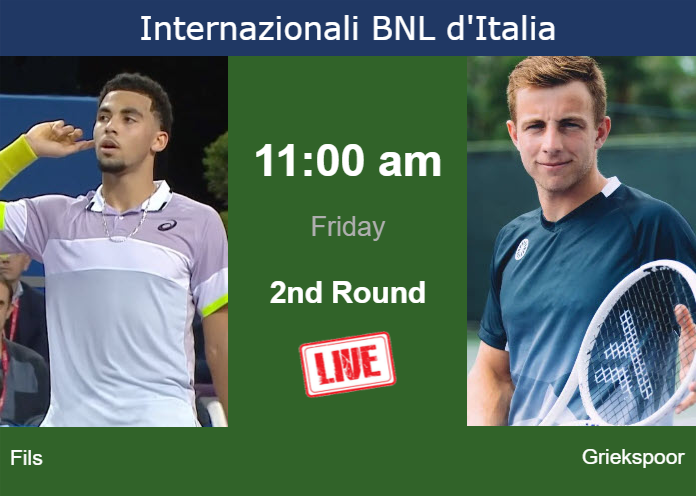 Thursday Live Streaming Arthur Fils Vs Tallon Griekspoor Thursday Live Streaming Arthur Fils vs Tallon Griekspoor