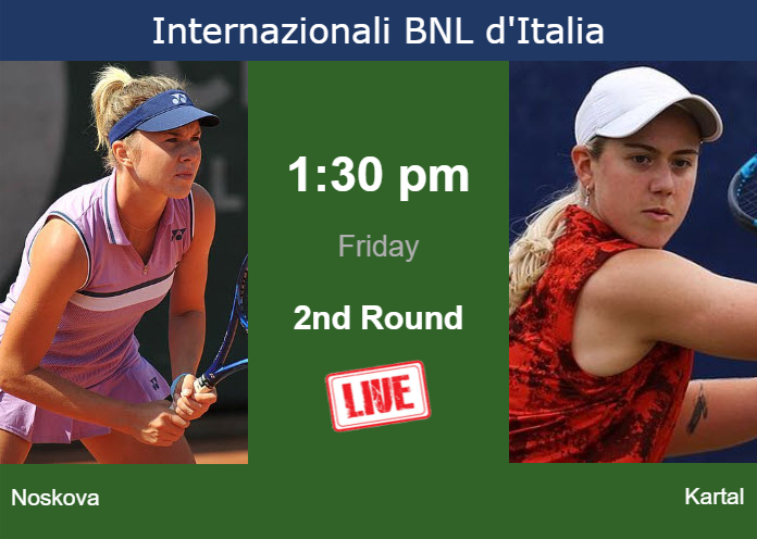 Thursday Live Streaming Linda Noskova vs Sonay Kartal
