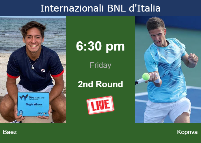 Thursday Live Streaming Sebastian Baez vs Vit Kopriva