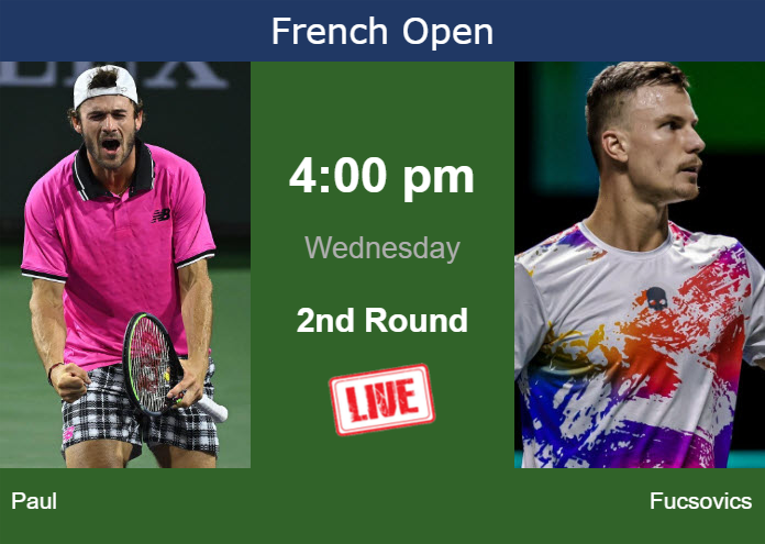 Tuesday Live Streaming Tommy Paul vs Marton Fucsovics