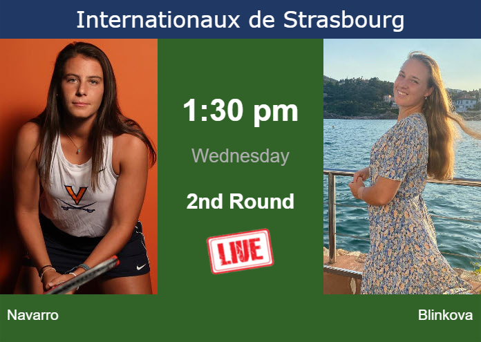 How to watch Navarro vs. Blinkova on live streaming in Strasbourg on Wednesday Wednesday Live Streaming Emma Navarro vs Anna Blinkova