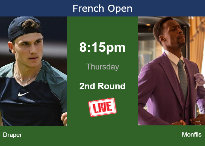 Wednesday Live Streaming Jack Draper vs Gael Monfils