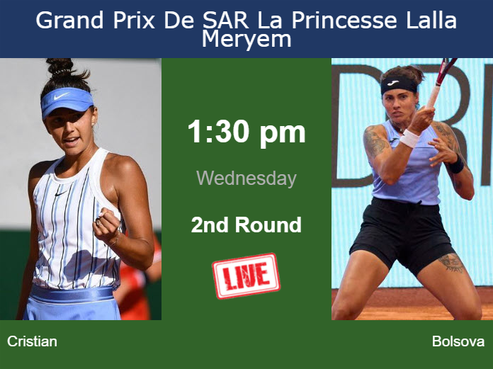 Wednesday Live Streaming Jaqueline Cristian vs Aliona Bolsova