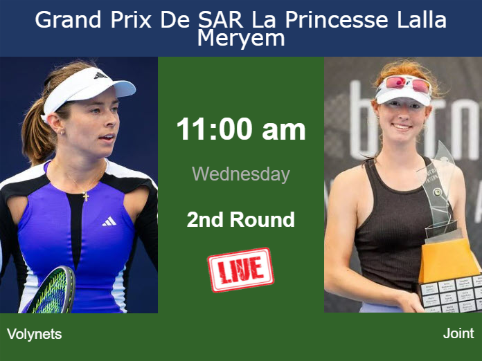 Wednesday Live Streaming Katie Volynets vs Maya Joint