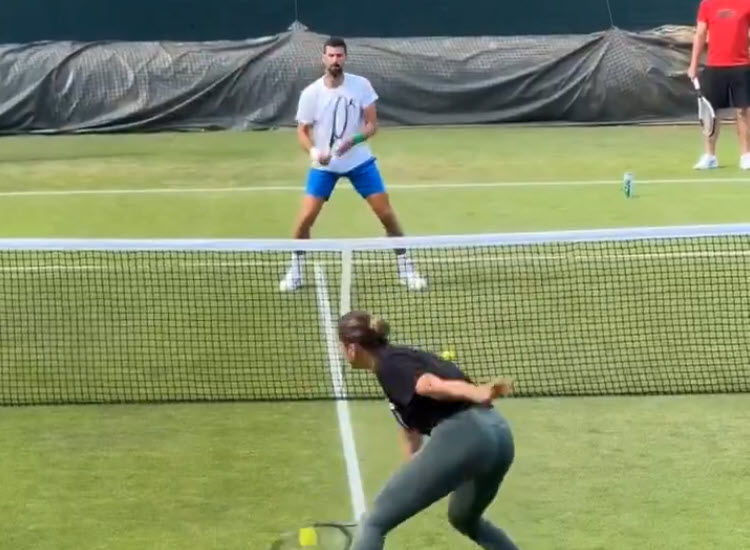 Djokovic And Aryna Sabalenka Train Together In Wimbledon