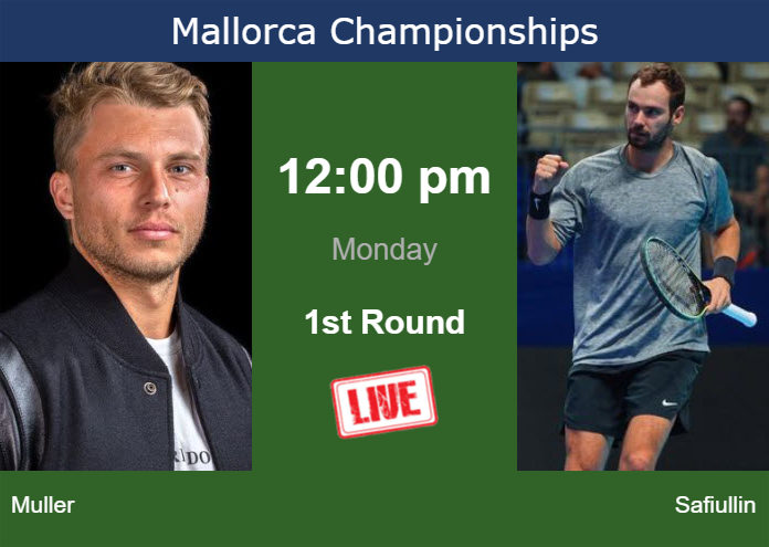 Monday Live Streaming Alexandre Muller vs Roman Safiullin
