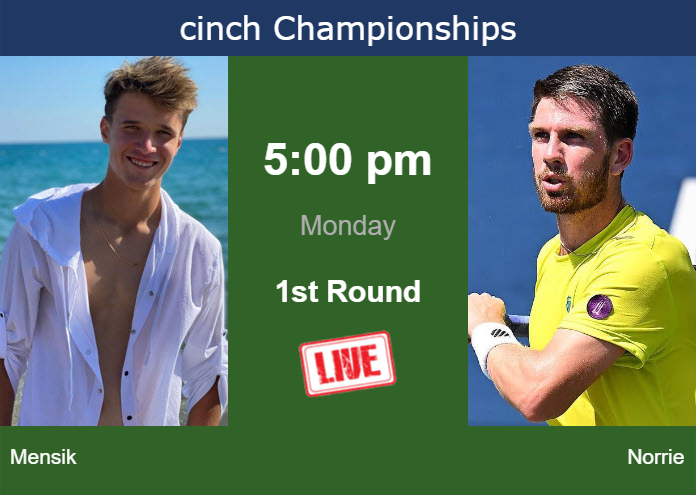 Monday Live Streaming Jakub Mensik Vs Cameron Norrie Monday Live Streaming Jakub Mensik vs Cameron Norrie