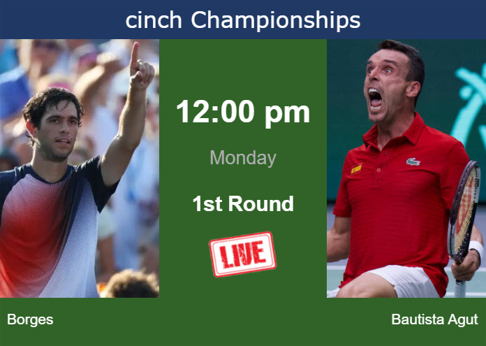Monday Live Streaming Nuno Borges vs Roberto Bautista Agut
