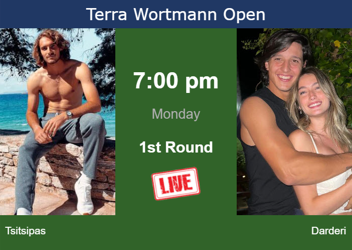Monday Live Streaming Stefanos Tsitsipas vs Luciano Darderi