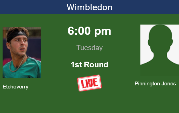 How to watch Etcheverry vs. Pinnington Jones on live streaming in Wimbledon on Tuesday Monday Live Streaming Tomas Martin Etcheverry vs Jack Pinnington Jones