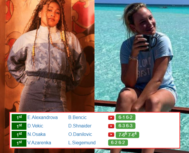 Naomi Osaka Donna Vekic who win info