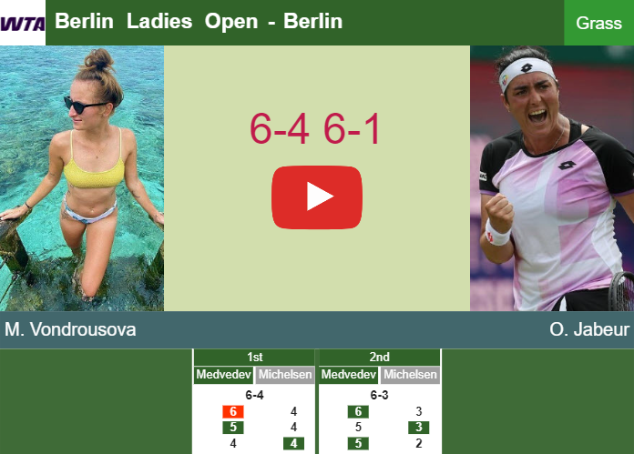 Inexorable Marketa Vondrousova mullers Jabeur in the quarter to play vs Sabalenka. HIGHLIGHTS – BERLIN RESULTS Inexorable Marketa Vondrousova mullers Jabeur in the quarter to play vs Sabalenka. HIGHLIGHTS – BERLIN RESULTS