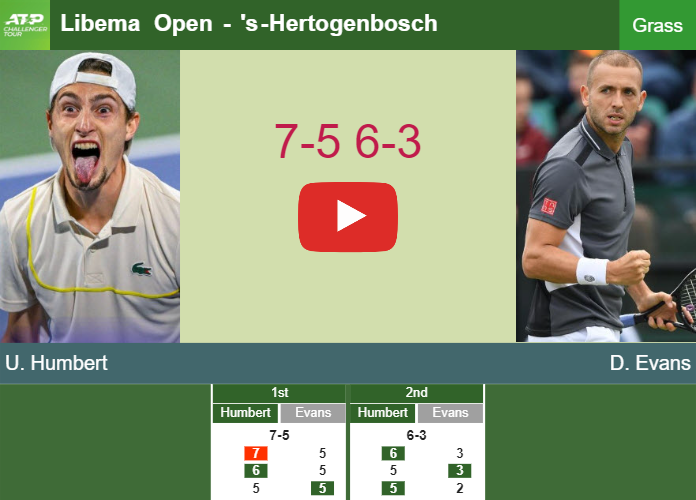 Ugo Humbert beats Evans in the 2nd round to set up a battle vs Borges at the Libema Open. HIGHLIGHTS – ‘S RESULTS