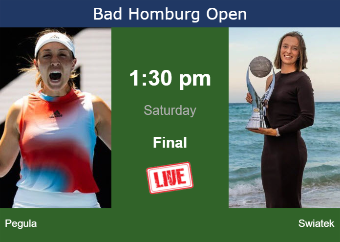 How to watch Pegula vs. Swiatek on live streaming in Bad Homburg on Saturday