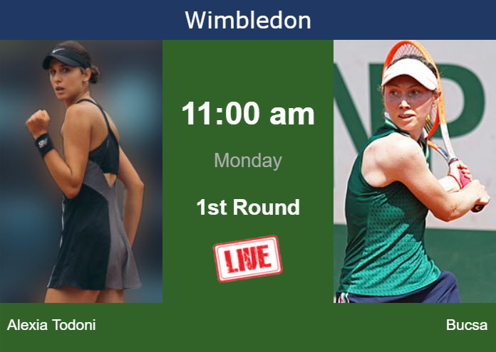How to watch Alexia Todoni vs. Bucsa on live streaming in Wimbledon on Monday Sunday Live Streaming Anca Alexia Todoni vs Cristina Bucsa