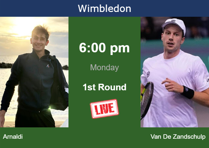 How to watch Arnaldi vs. Van De Zandschulp on live streaming in Wimbledon on Monday