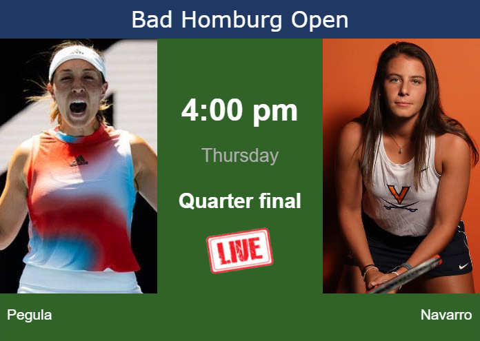 How to watch Pegula vs. Navarro on live streaming in Bad Homburg on Thursday Thursday Live Streaming Jessica Pegula vs Emma Navarro