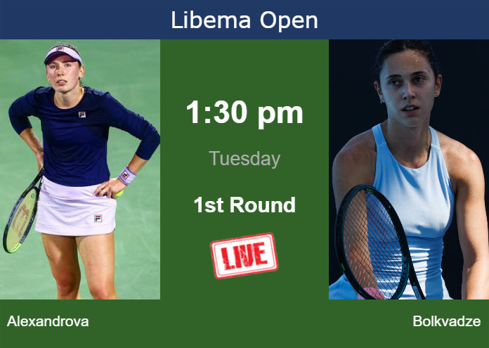 Tuesday Live Streaming Ekaterina Alexandrova vs Mariam Bolkvadze