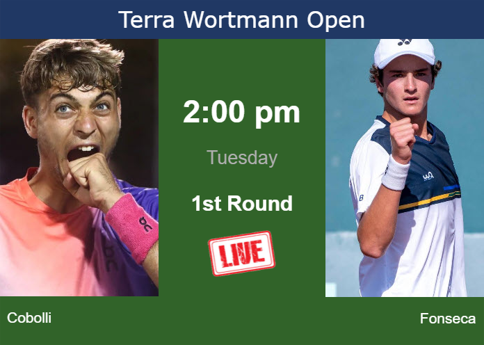 Tuesday Live Streaming Flavio Cobolli vs Joao Fonseca