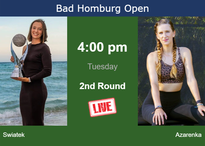 Tuesday Live Streaming Iga Swiatek vs Victoria Azarenka