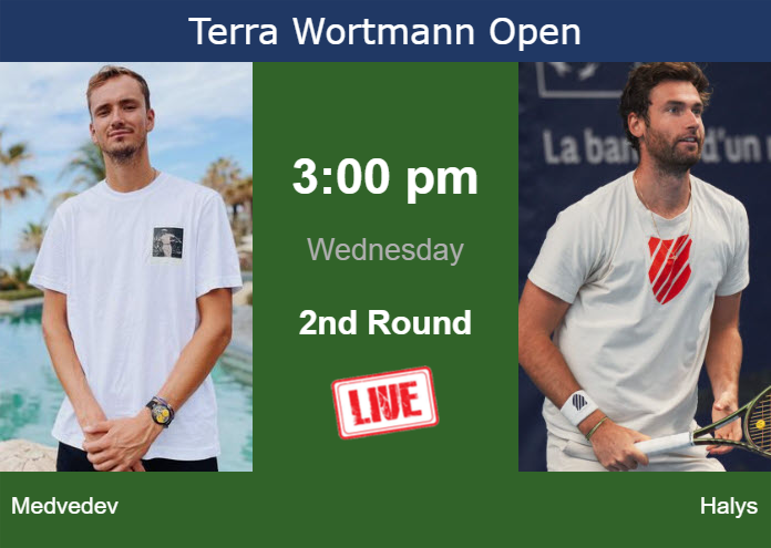Wednesday Live Streaming Daniil Medvedev vs Quentin Halys