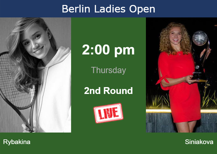 How to watch Rybakina vs. Siniakova on live streaming in Berlin on Thursday