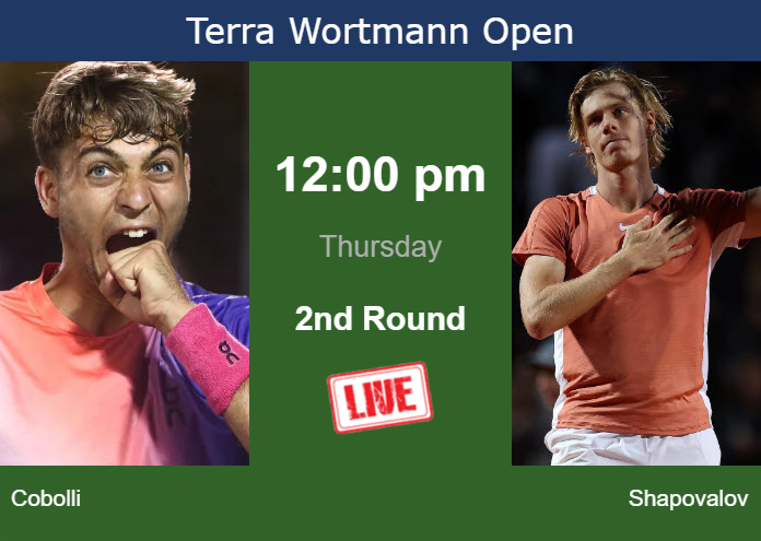 Wednesday Live Streaming Flavio Cobolli vs Denis Shapovalov